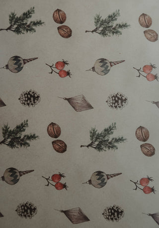 NORDIC.CHRISTMAS - Set Of 3 Pieces Christmas decors kraft gift paper