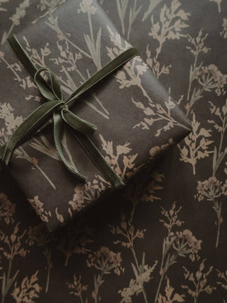 NORDIC.CHRISTMAS - Set Of 3 Pieces MEADOW GRASSES Kraft Wrapping Paper