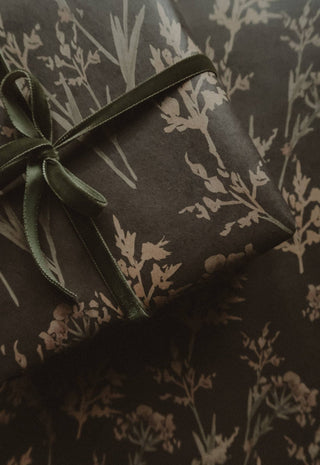 NORDIC.CHRISTMAS - Set Of 3 Pieces MEADOW GRASSES Kraft Wrapping Paper