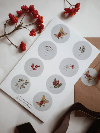 NORDIC.CHRISTMAS - Winter florals sticker set