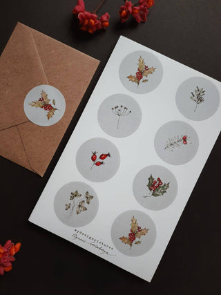 NORDIC.CHRISTMAS - Winter florals sticker set