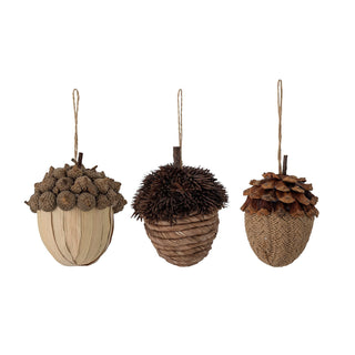 NORDIC.CHRISTMAS - Natural pinecone acorns - set of 3