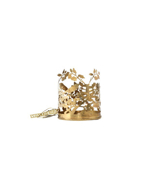 NORDIC.CHRISTMAS - Oak & bird brass hurricane
