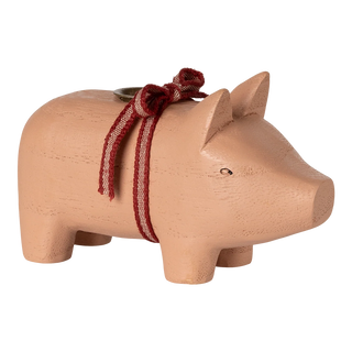 Maileg Small rose wooden pig candle holder