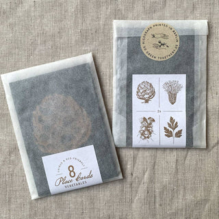 NORDIC.CHRISTMAS - Place card set/Vegetables/Black, set of 8