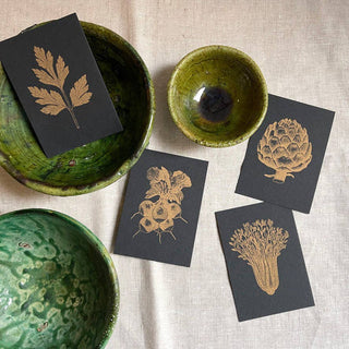 NORDIC.CHRISTMAS - Place card set/Vegetables/Black, set of 8
