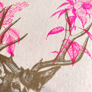 NORDIC.CHRISTMAS - Postcard/Deer antlers/Plant paint/Eco paper