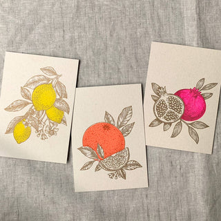 NORDIC.CHRISTMAS - Postcard/Pomegranate Fruit/Vegetable Dye/Eco Paper