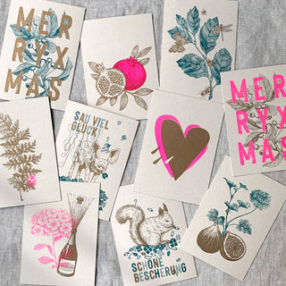 NORDIC.CHRISTMAS - Postcard/Typo/Merry Xmas/Plant Dye/Eco Paper