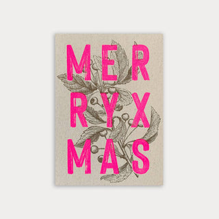 NORDIC.CHRISTMAS - Postcard/Typo/Merry Xmas/Plant Dye/Eco Paper