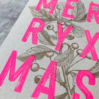 NORDIC.CHRISTMAS - Postcard/Typo/Merry Xmas/Plant Dye/Eco Paper