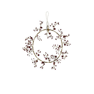 NORDIC.CHRISTMAS - Red berry brass wreath