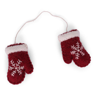NORDIC.CHRISTMAS - Red mittens felt ornament
