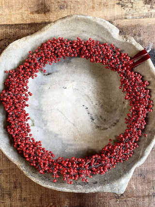 NORDIC.CHRISTMAS - Red wooden berries wreath