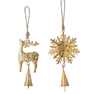 NORDIC.CHRISTMAS - Reindeer & snowflake metal ornaments