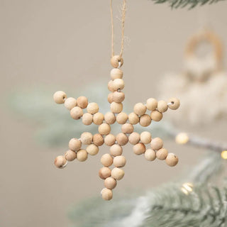NORDIC.CHRISTMAS - Robles wooden beaded star ornament