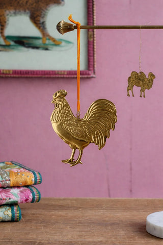 Brass Rooster Ornament