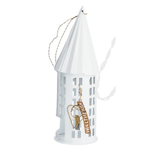 NORDIC.CHRISTMAS - Round white metal house decoration