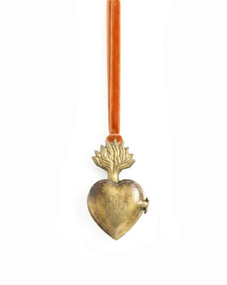 Mini Brass Sacred Heart Ornament