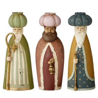 NORDIC.CHRISTMAS - Set of 3 Ivy Wise Men Candle Holders