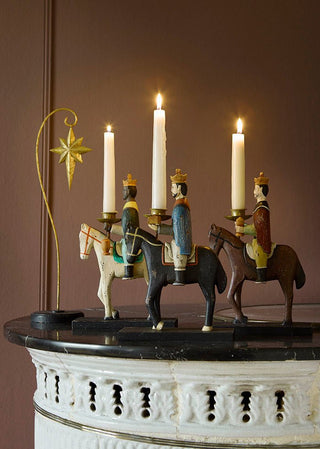 NORDIC.CHRISTMAS - Set of 3 Multicolored Wise Men Candle Holders