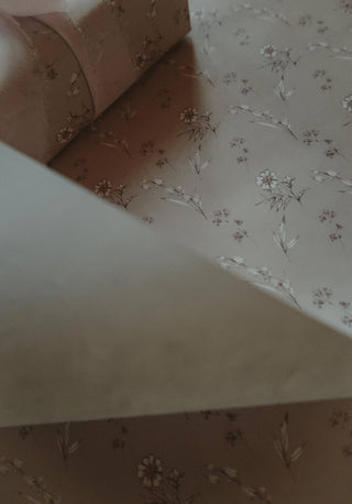 NORDIC.CHRISTMAS - Set of 3 pieces white flowers pastel rose wrapping paper