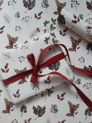 NORDIC.CHRISTMAS - Set of 3 pieces winter florals wrapping paper