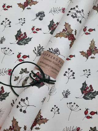 NORDIC.CHRISTMAS - Set of 3 pieces winter florals wrapping paper