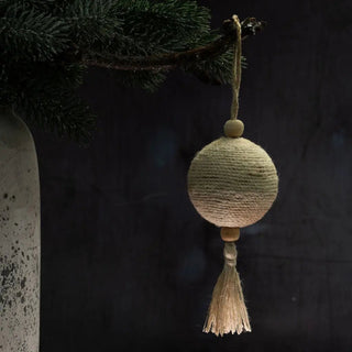 NORDIC.CHRISTMAS - Snapp scandi nylon & jute bauble ball ornament