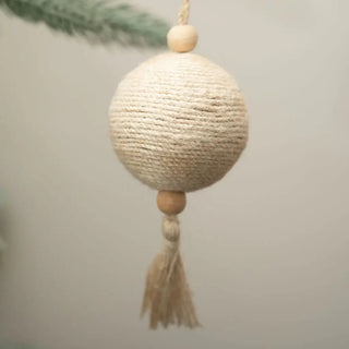 NORDIC.CHRISTMAS - Snapp scandi nylon & jute bauble ball ornament