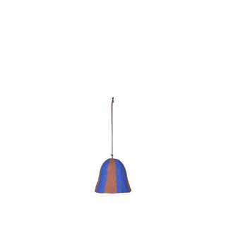 NORDIC.CHRISTMAS - Stripe caramel brown cotton pulp bell ornament