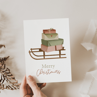 NORDIC.CHRISTMAS - Christmas card - sleigh with gifts