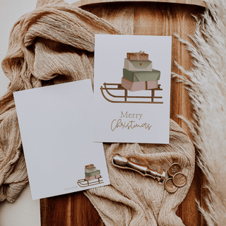 NORDIC.CHRISTMAS - Christmas card - sleigh with gifts