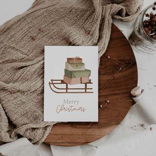 NORDIC.CHRISTMAS - Christmas card - sleigh with gifts