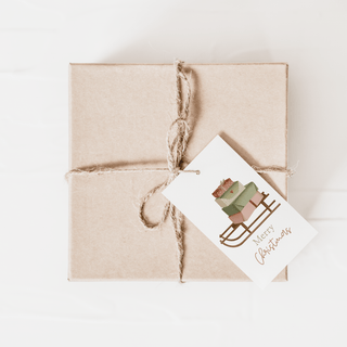 NORDIC.CHRISTMAS - Tilda&Theo - Christmas sledge gift tags “Merry Christmas”, set of 6