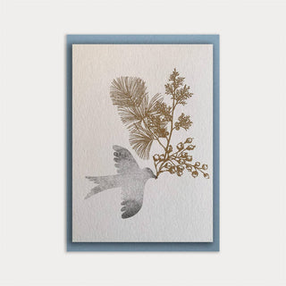 NORDIC.CHRISTMAS - Card with envelope/dove/premium natural paper/vegetable color