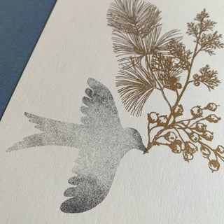 NORDIC.CHRISTMAS - Card with envelope/dove/premium natural paper/vegetable color