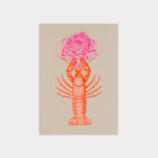 NORDIC.CHRISTMAS - Postcard/Lobster with flower/Eco - paper