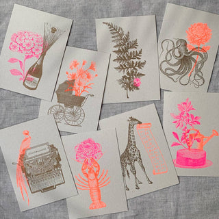 NORDIC.CHRISTMAS - Postcard/octopus with flower/A6/vegan/eco - paper
