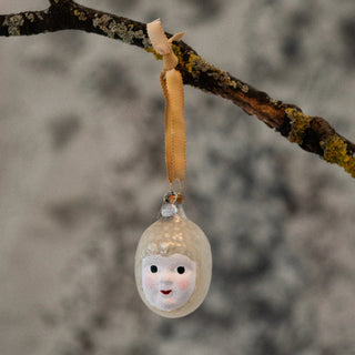 NORDIC.CHRISTMAS - Vintage glass head of baby angel ornament