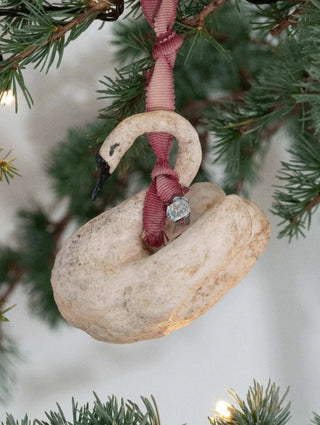 NORDIC.CHRISTMAS - Vintage majestic Christmas swan handmade in cotton and paper