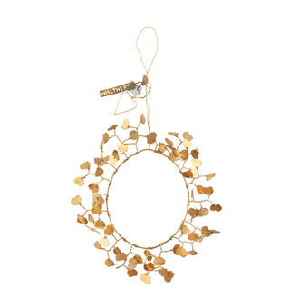 Walther&co brass leaf wreath ornament