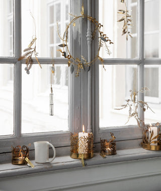 NORDIC.CHRISTMAS - Walther & co brass mistletoe hurricane