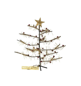 NORDIC.CHRISTMAS - Walther & co brass red berries pine tree
