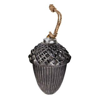 Acorn silver grey ornament