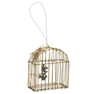 Bird cage, brass with zinc birds ornament