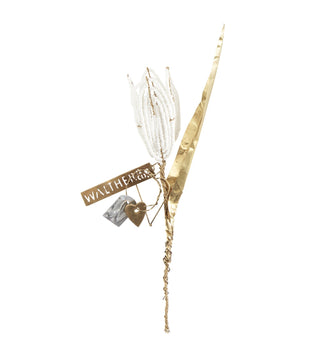 NORDIC.CHRISTMAS - Brass white tulip beaded flower