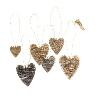 NORDIC.CHRISTMAS - Walther&co beaded hearts, set of 6