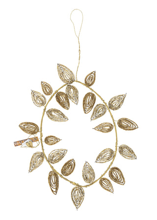 NORDIC.CHRISTMAS - Walther&co gold beaded flowers wreath