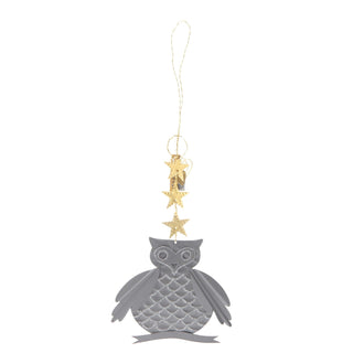 NORDIC.CHRISTMAS - Walther&co zing grey owl with silver glitter